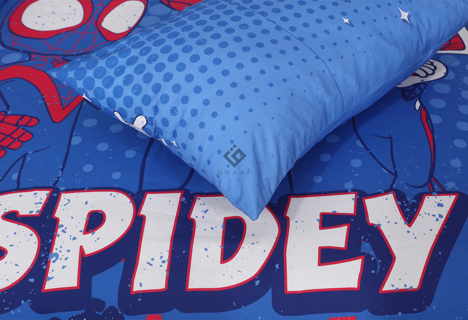 blue spidey-bedsheet set