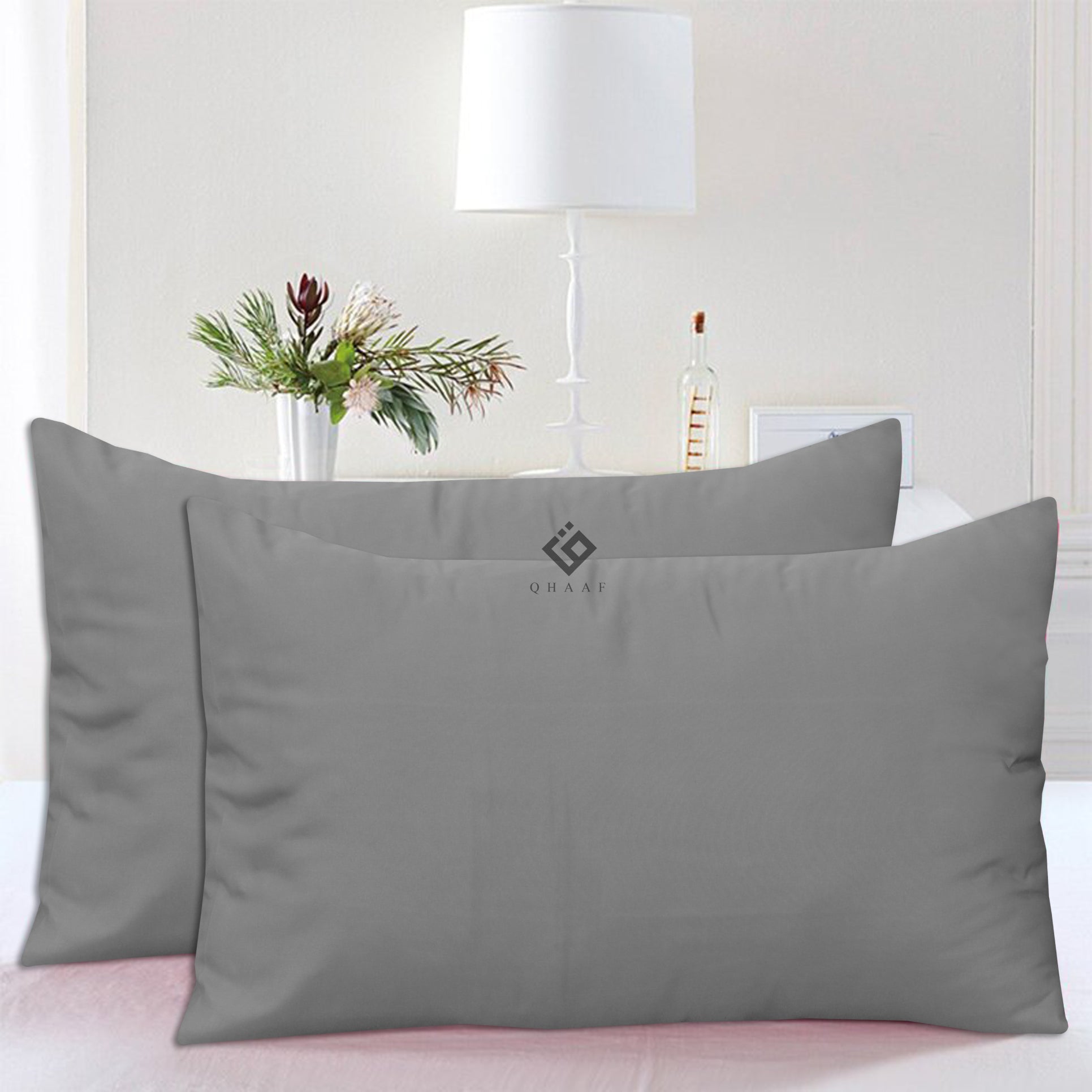 SILVER DYED PILLOW COVERS