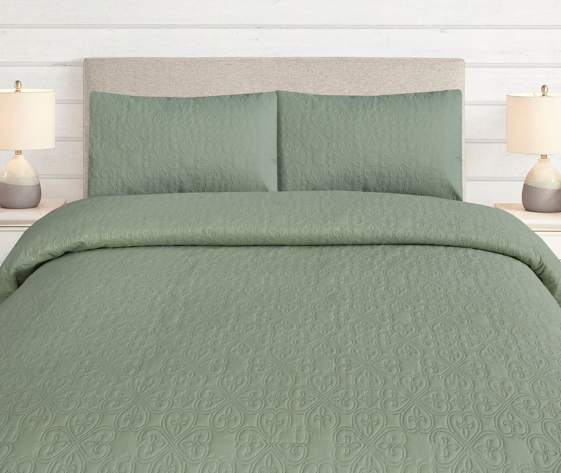 l.green bedspread  set - 3 pcs (premium)