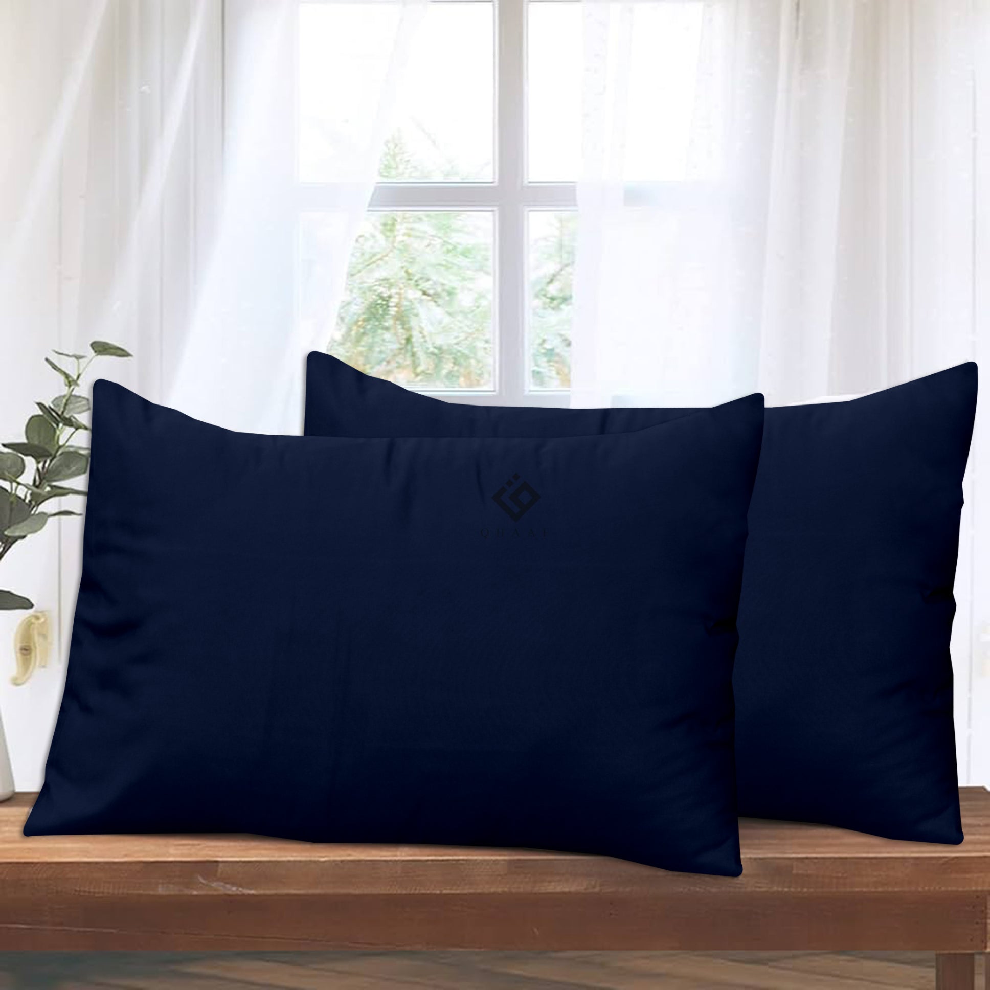 NAVY DYED PILLOW COVERS