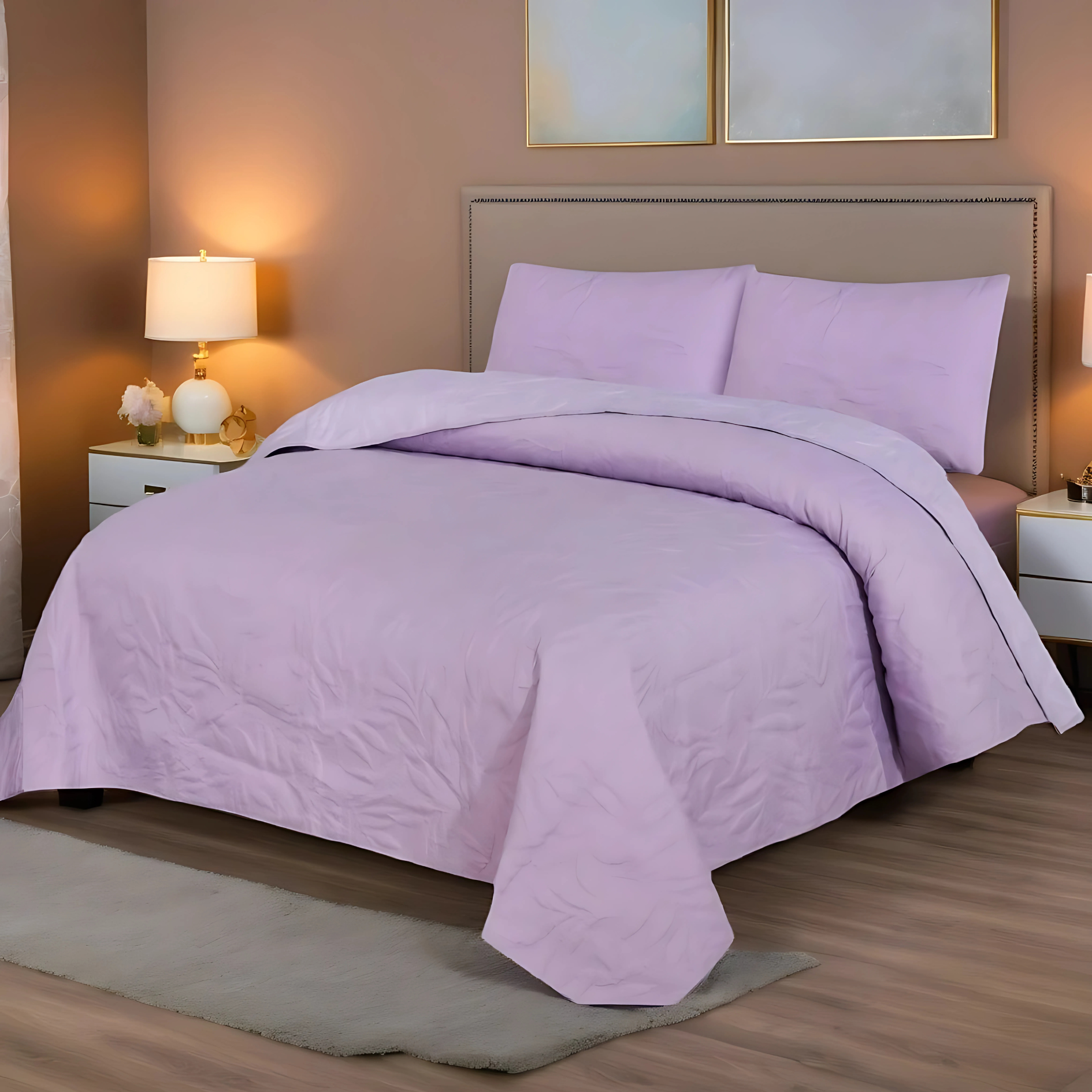 l.purple bedspread set- 3 pcs (premium)