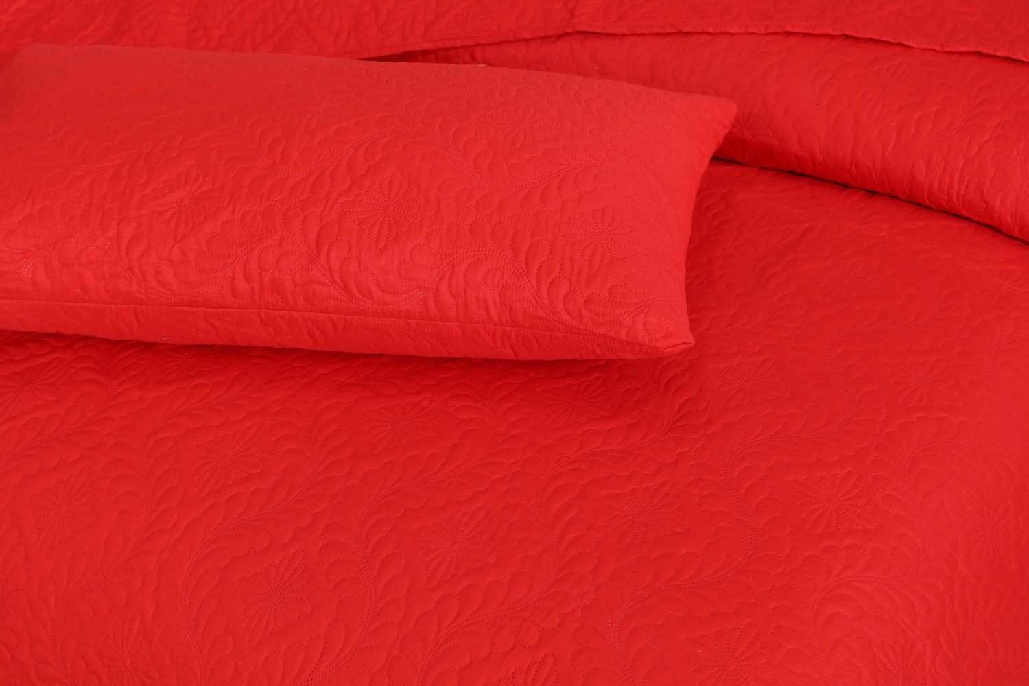 red bedspread set - 3 pcs (premium)