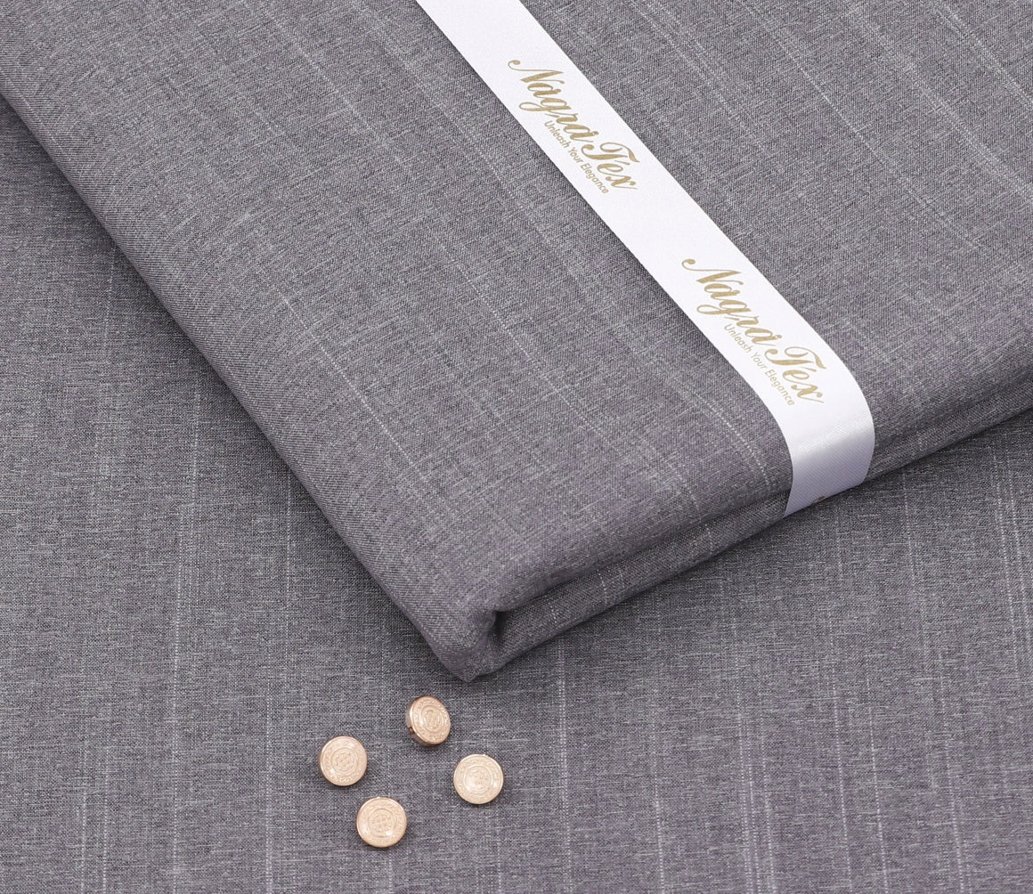 ASH GREY ROSHNI SUITING - (WASH AND WEAR)