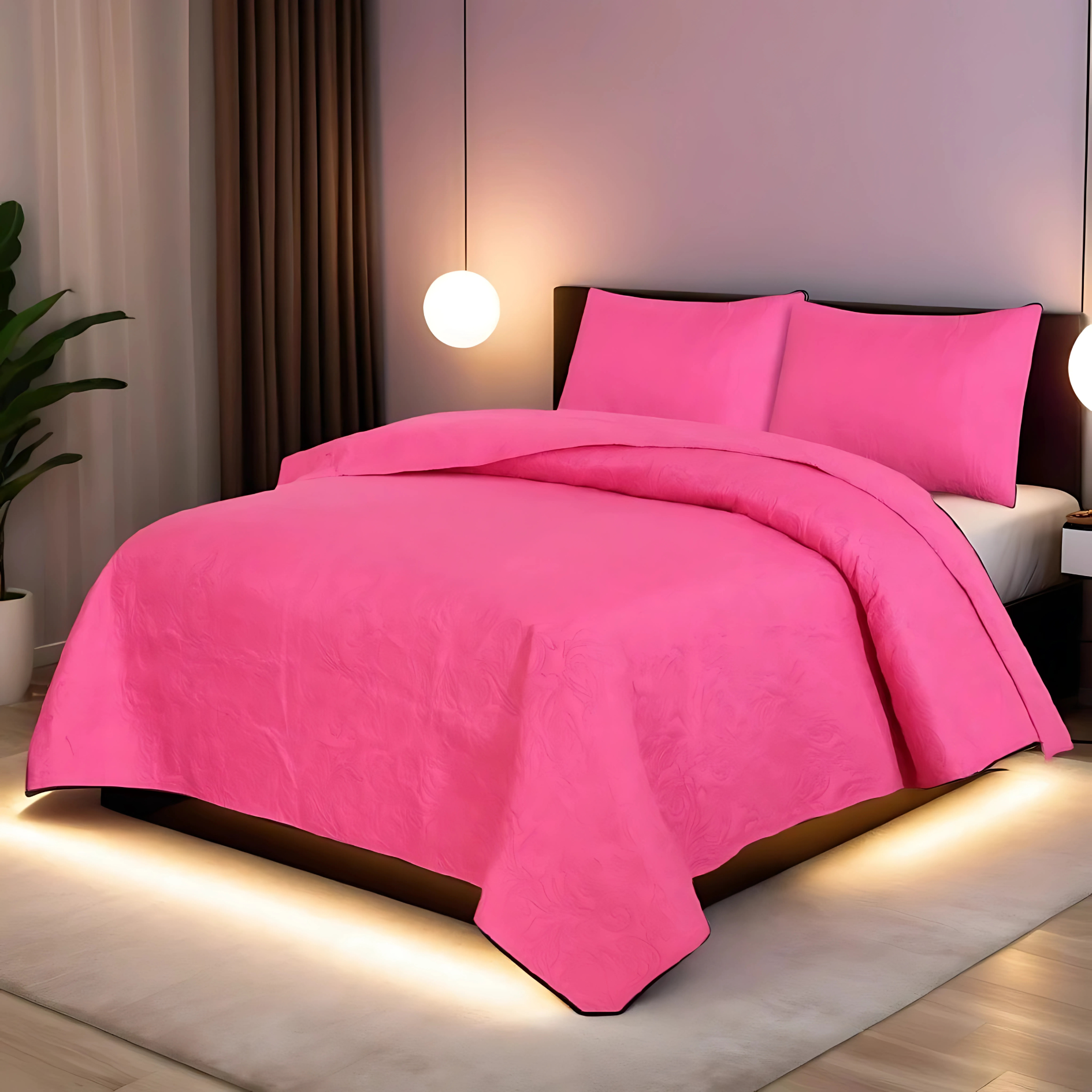 d.pink bedspread set - 3 pcs (premium)