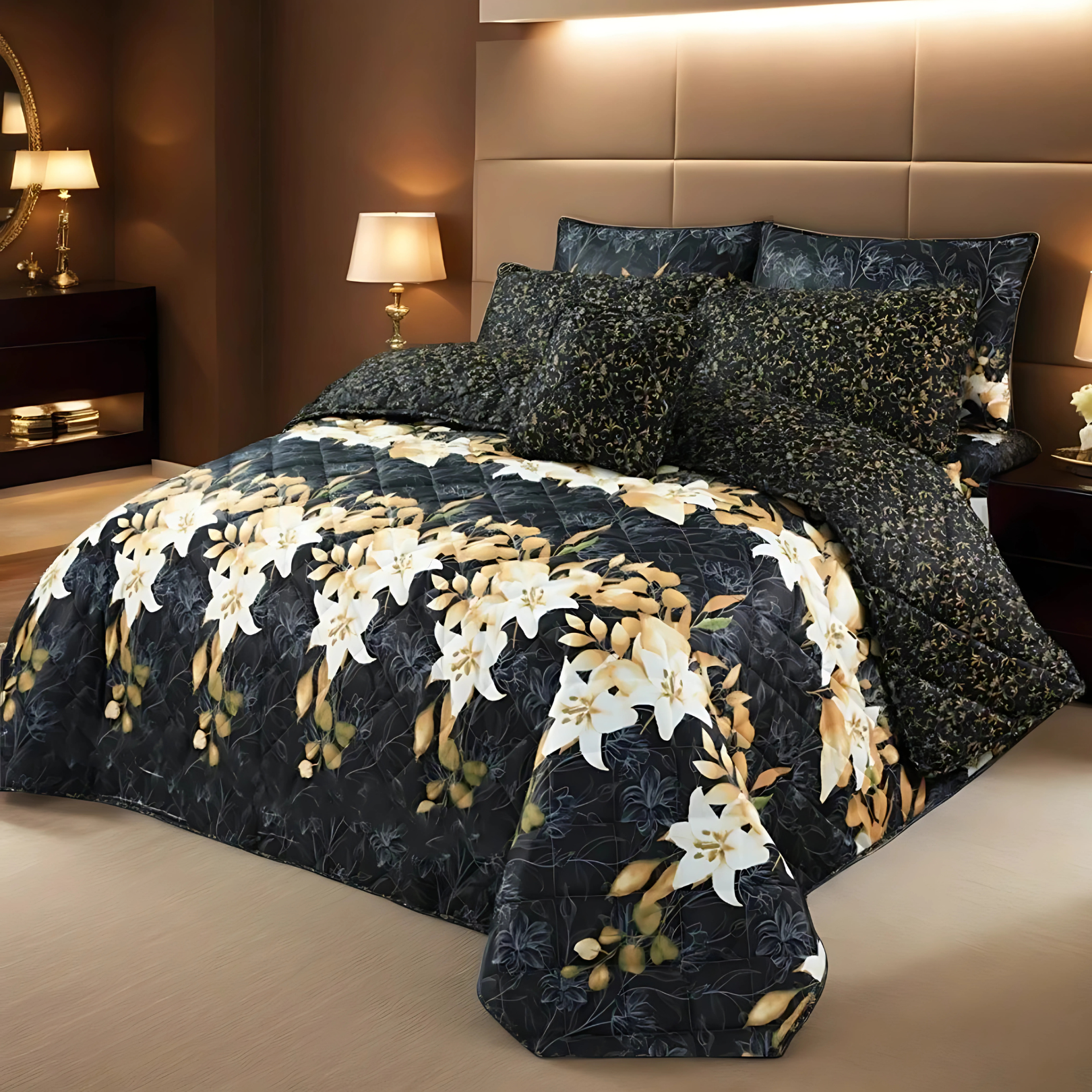 floro summer comforter set- 7 pcs