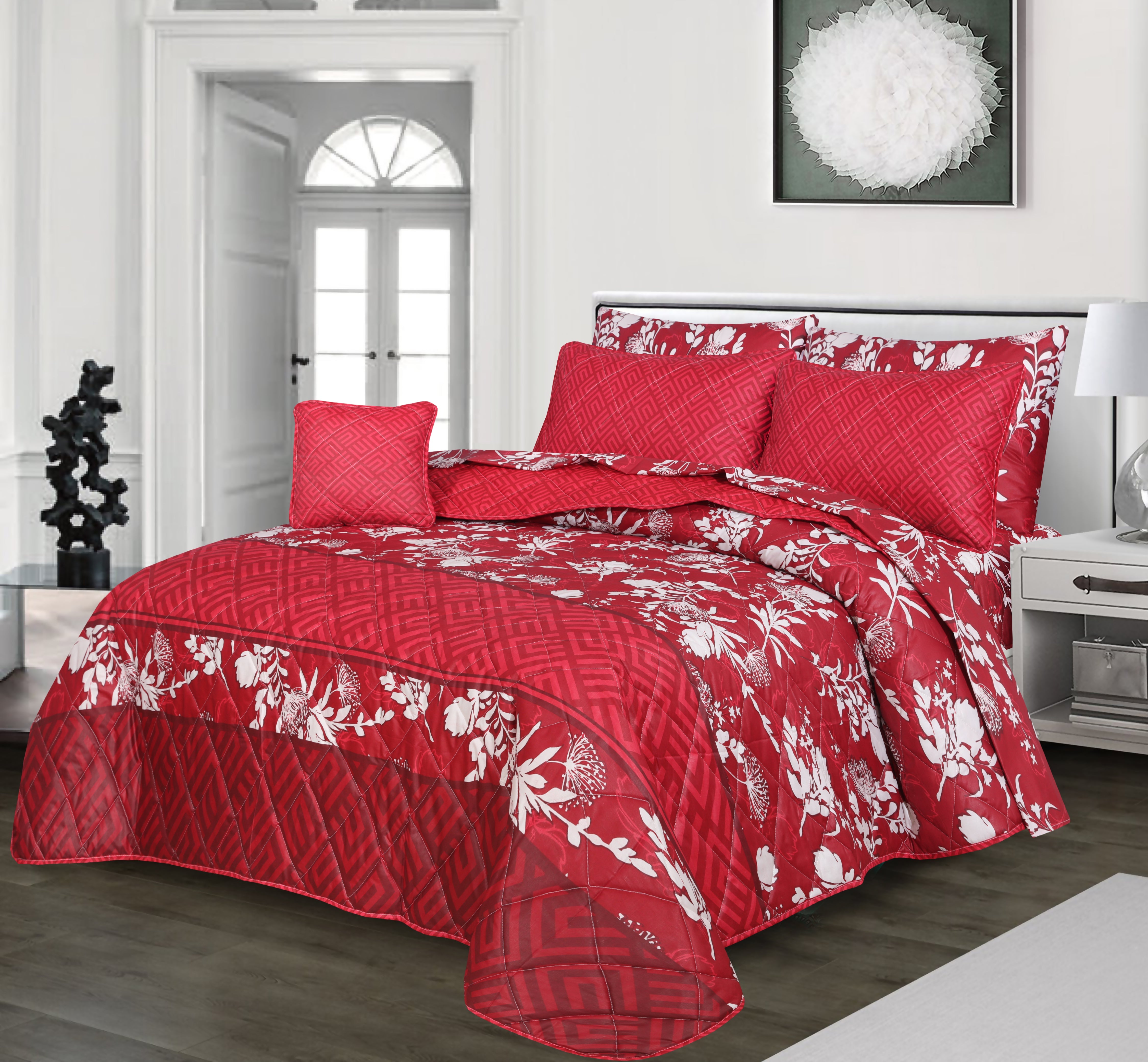 Rosy comforter set- 7 pcs