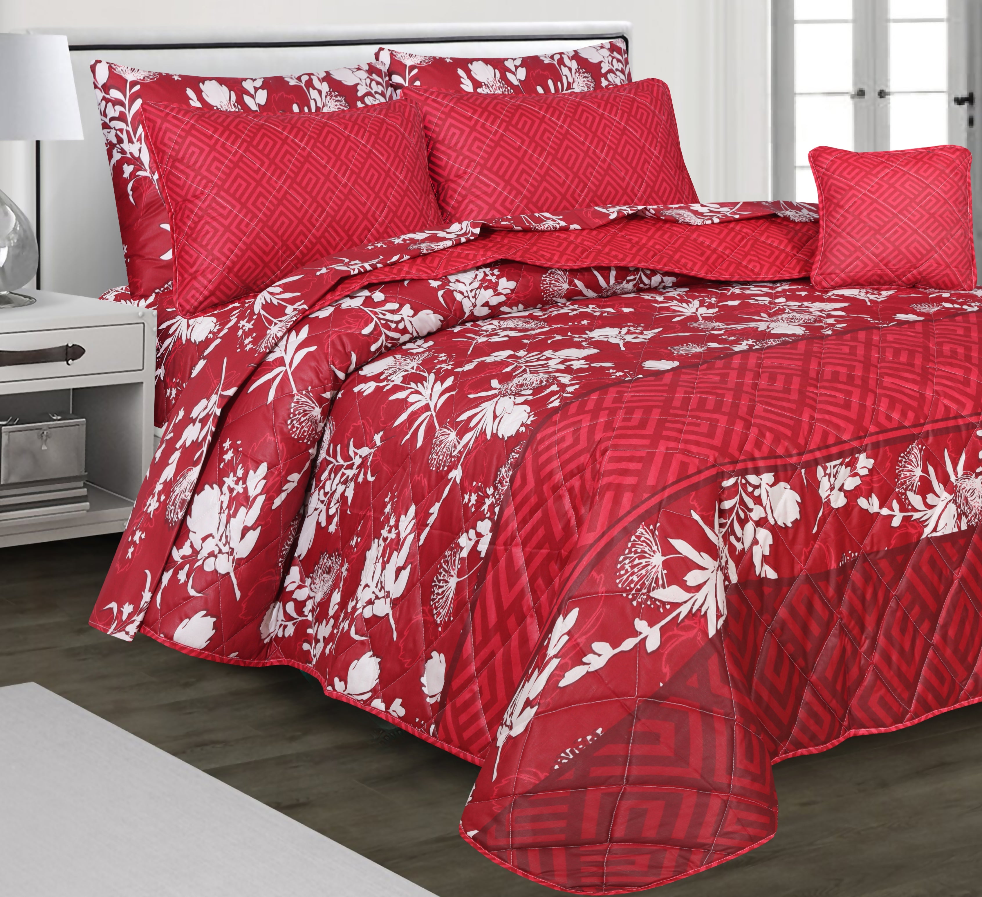 Rosy comforter set- 7 pcs