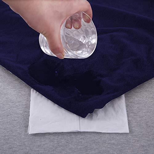 FITTED WATERPROOF MATTRESS PROTECTOR - N.BLUE