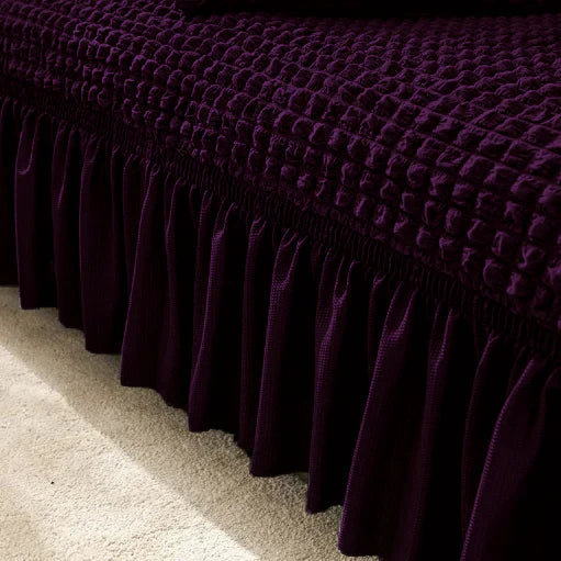 purple fitted bubble sofa cover