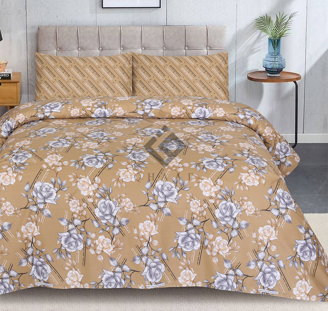 zinnia bedsheet set - 3 pcs (premium)