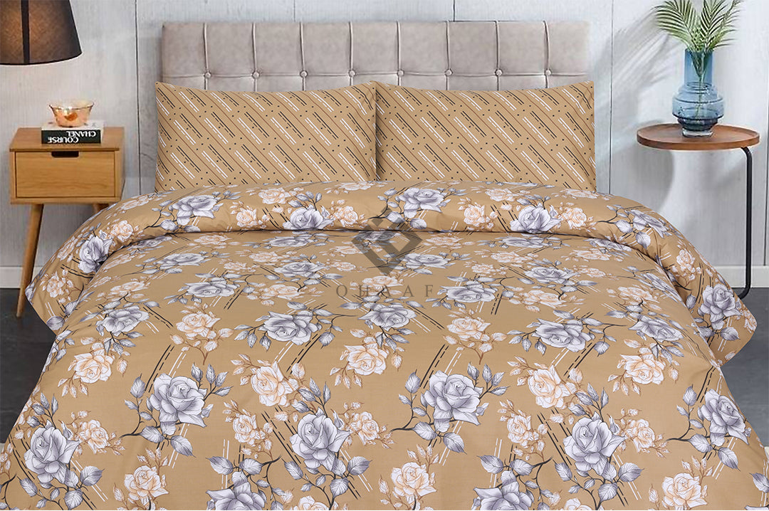 zinnia bedsheet set - 3 pcs (premium)