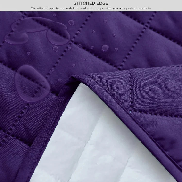 purple waterproof quilted sofa cover