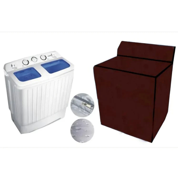 Twin Tub Waterproof Washing Machine Cover - ( Brown Color )