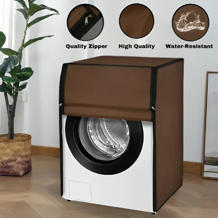 Waterproof Front Loaded Washing Machine Cover - ( Brown Color )