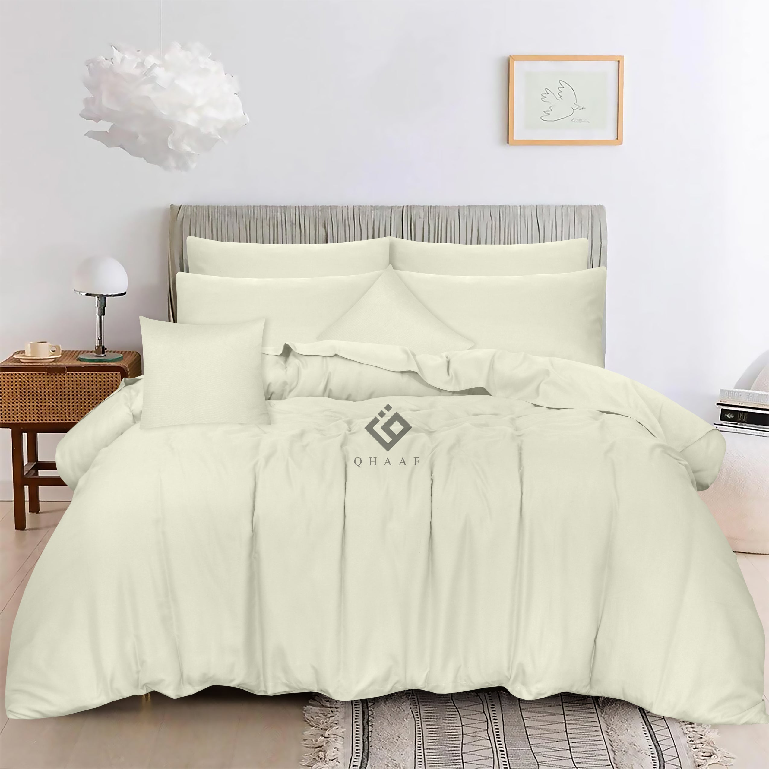 IVORY LUXURY DUVET COVERS SET- 8 PCS