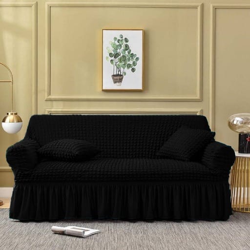 black fitted bubble sofa cover