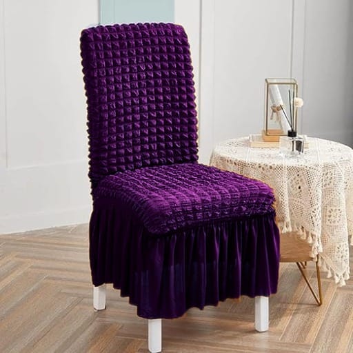 purple fitted bubble chair cover