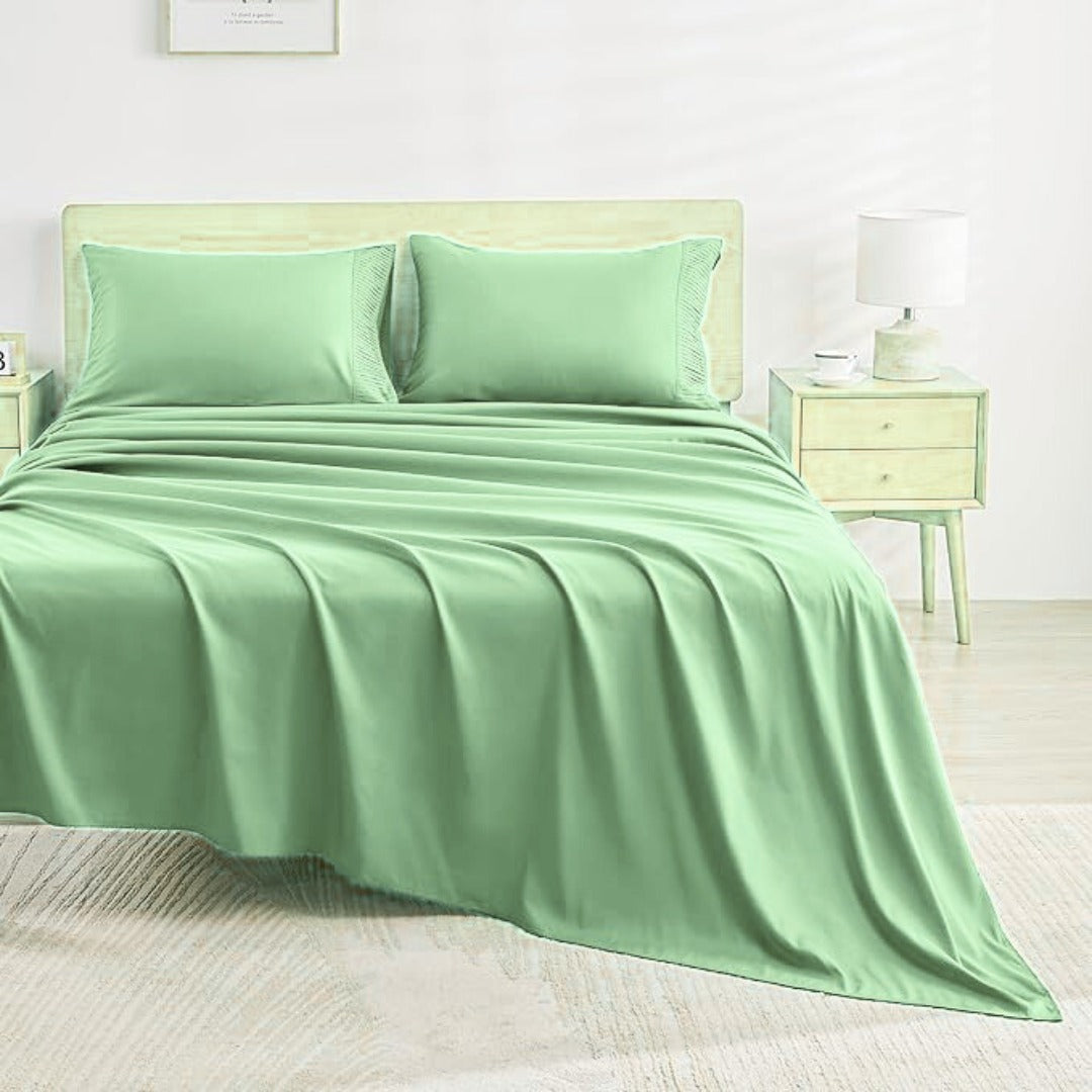 S.GREEN LUXURY DYED BEDSHEET SET- 5 PCS