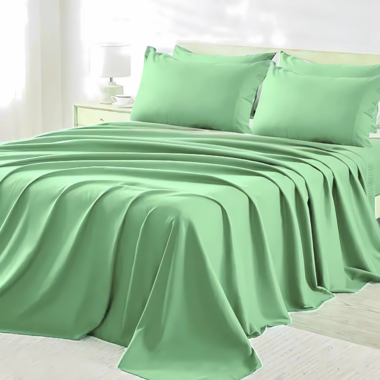 S.GREEN LUXURY DYED BEDSHEET SET- 5 PCS