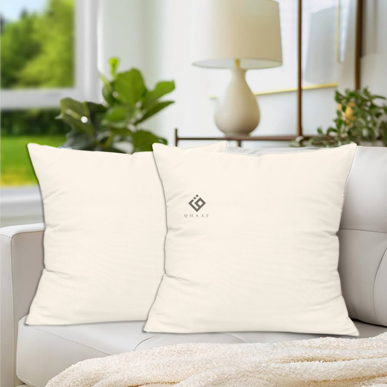 IVORY DYED CUSHION COVER (PACK OF 2 )