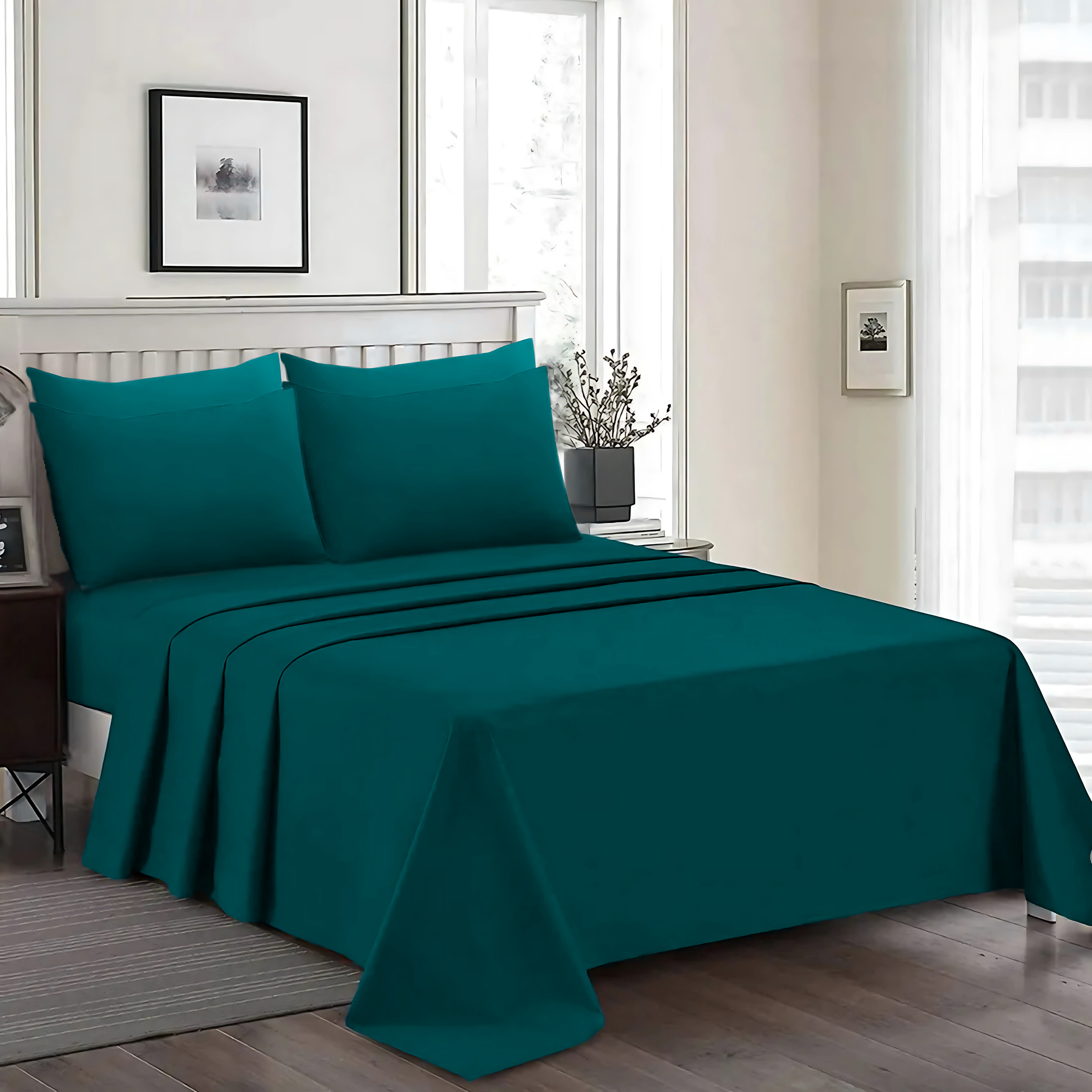 ZINC LUXURY DYED BEDSHEET SET- 5 PCS