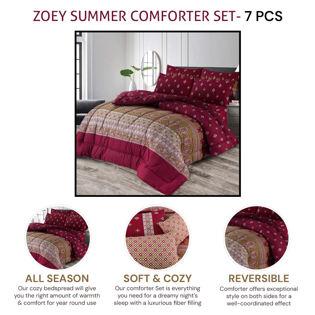 zoey summer comforter set- 7 pcs