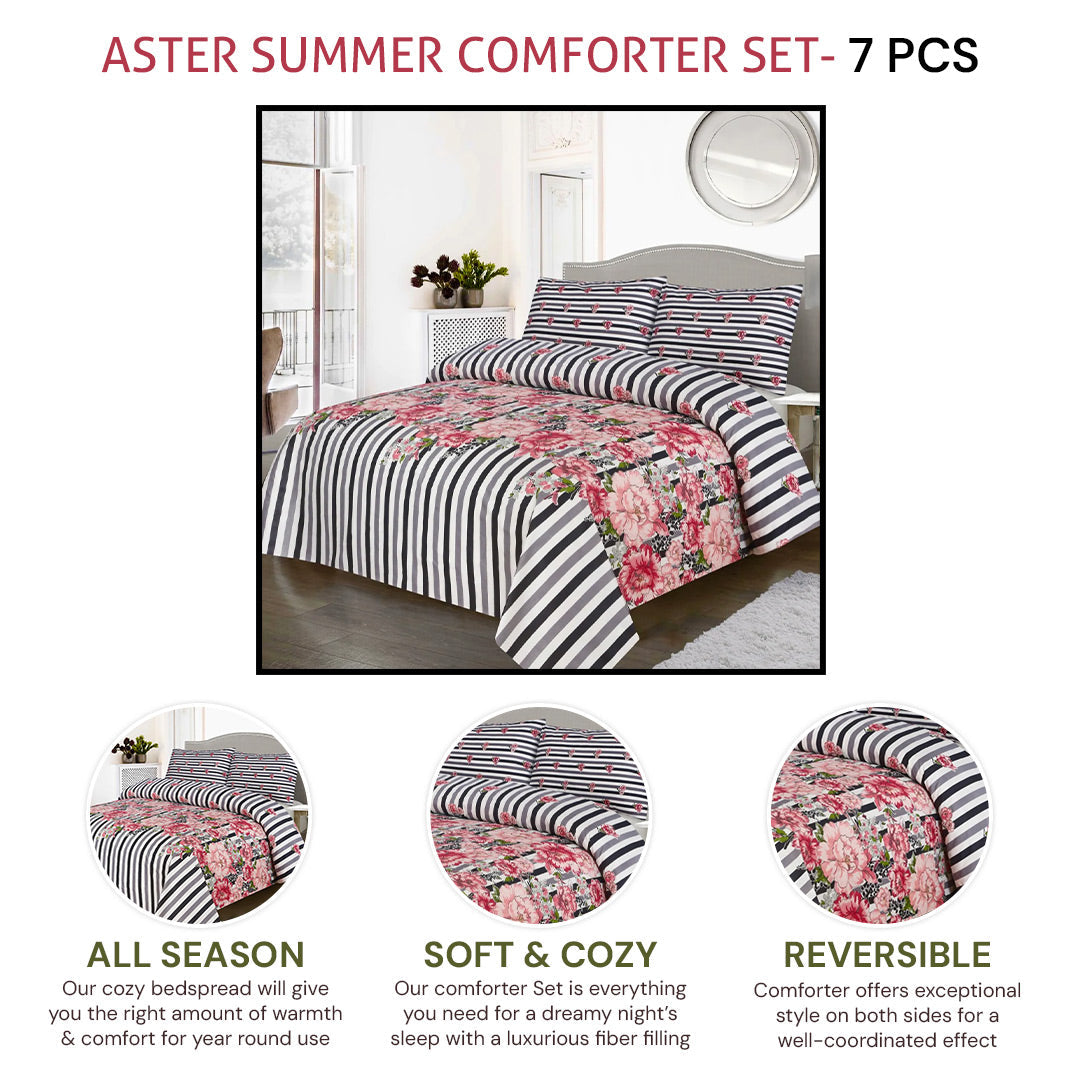 aster summer comforter set- 7 pcs