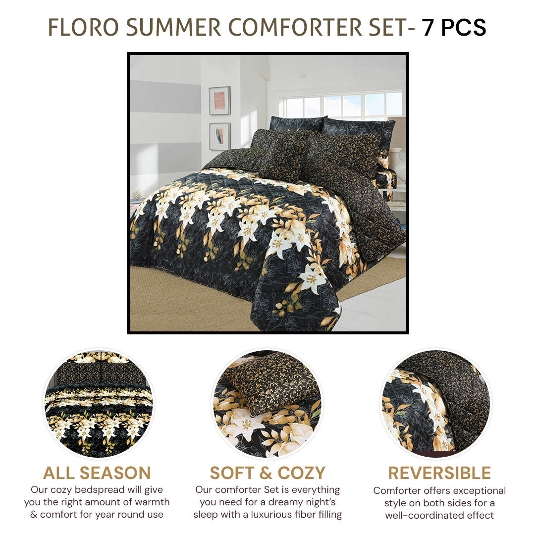 floro summer comforter set- 7 pcs