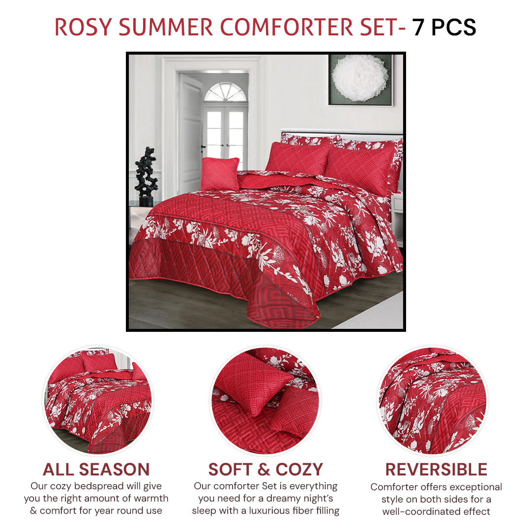 Rosy comforter set- 7 pcs