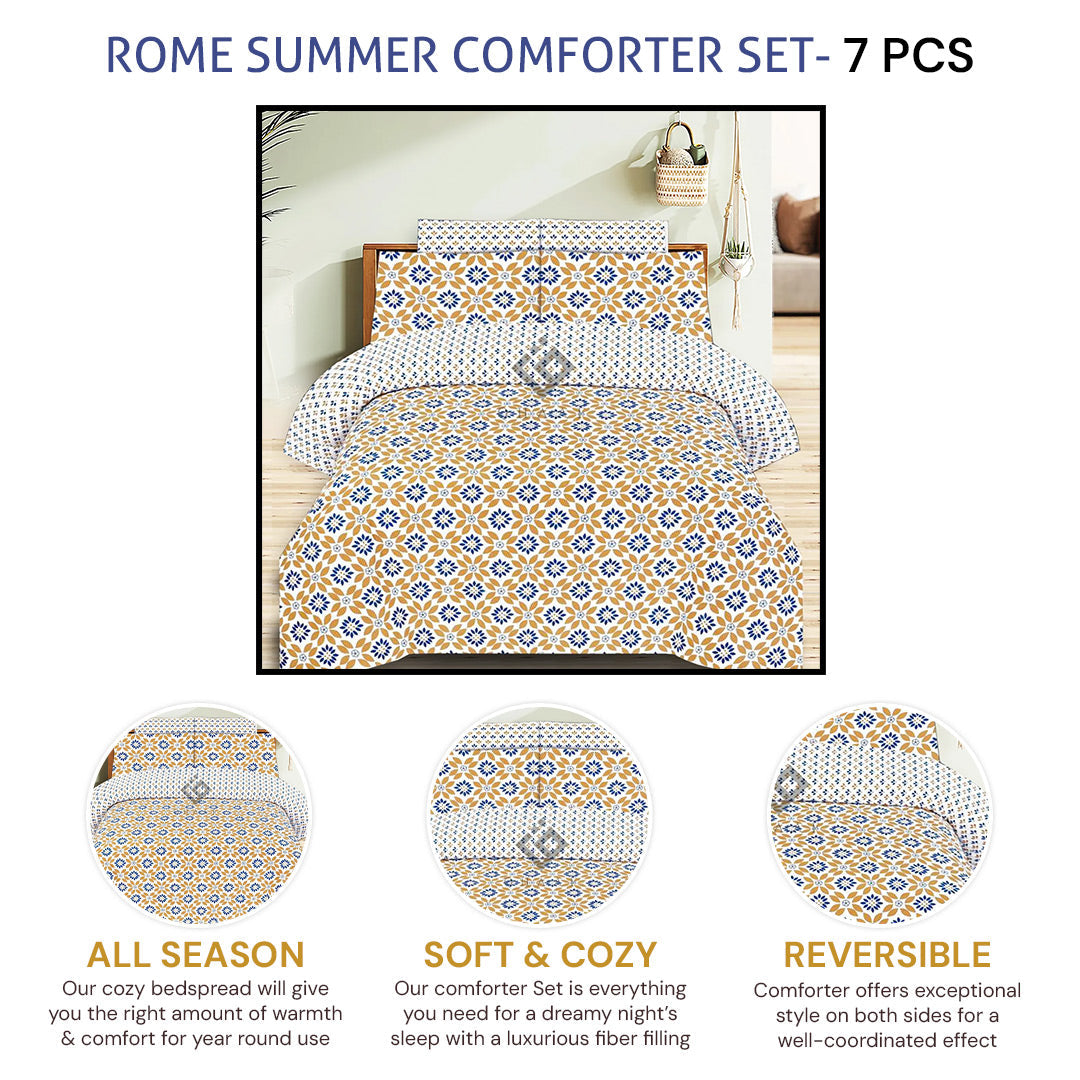 rome summer comforter set- 7 pcs