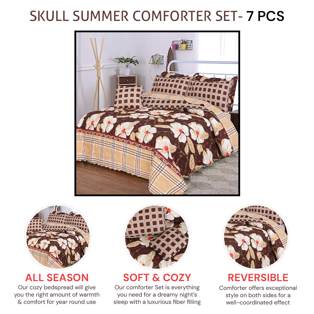 SKULL SUMMER COMFORTER SET- 7 PCS