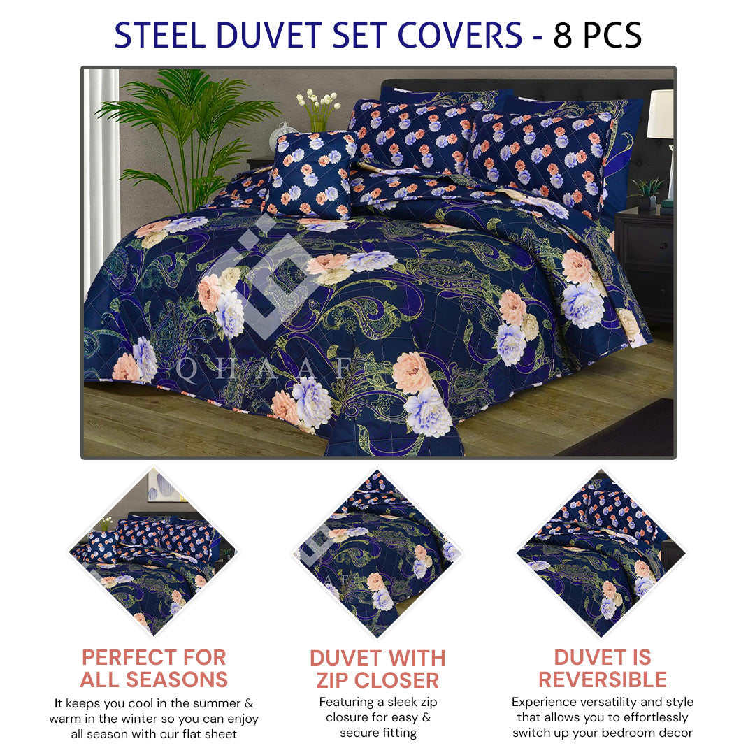 steel duvet covers set - 8 pcs (premium)