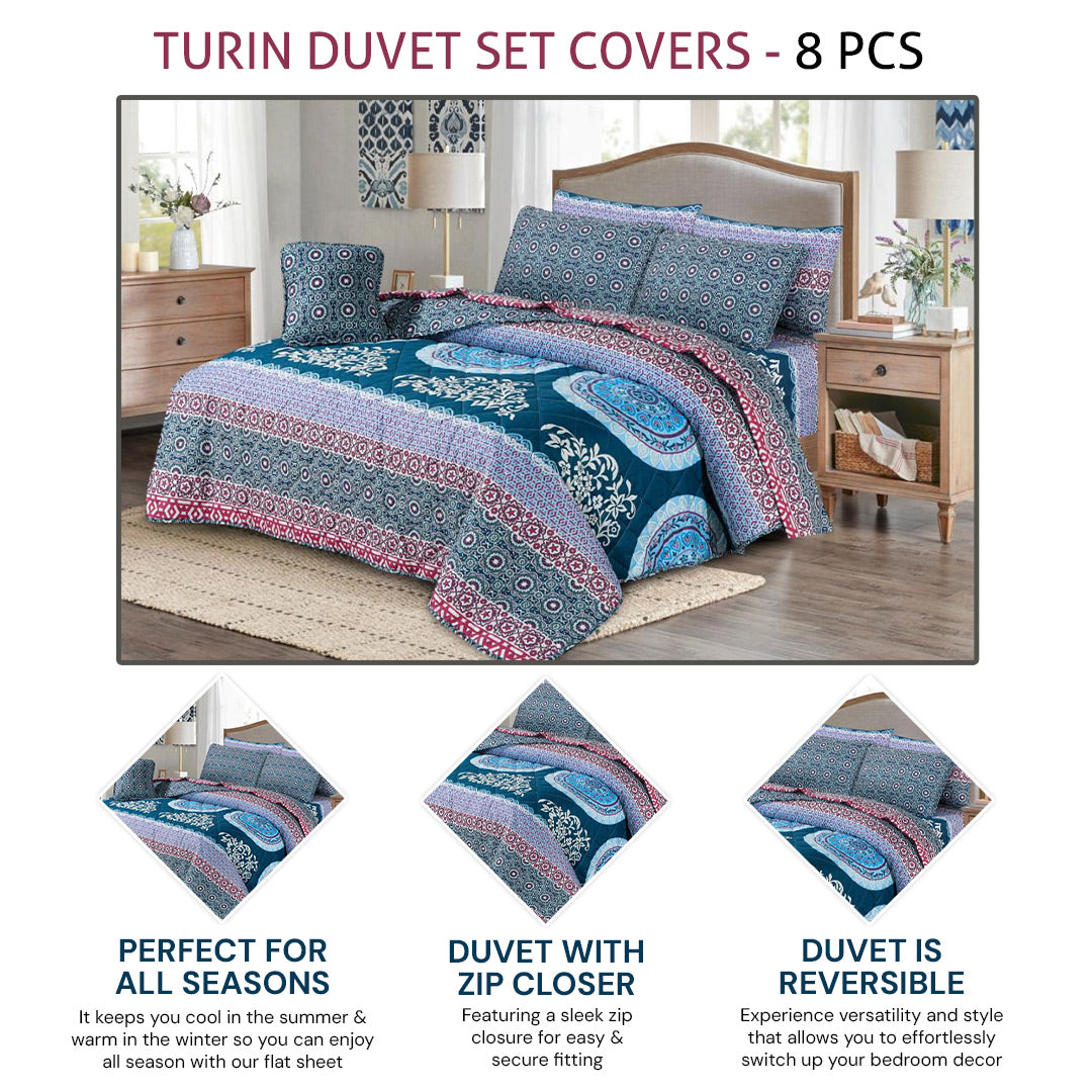 turin duvet covers set - 8 pcs (premium)