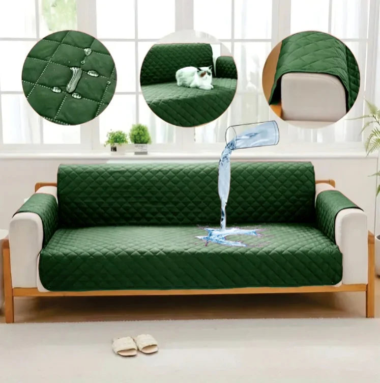 d.green waterproof quilted sofa cover