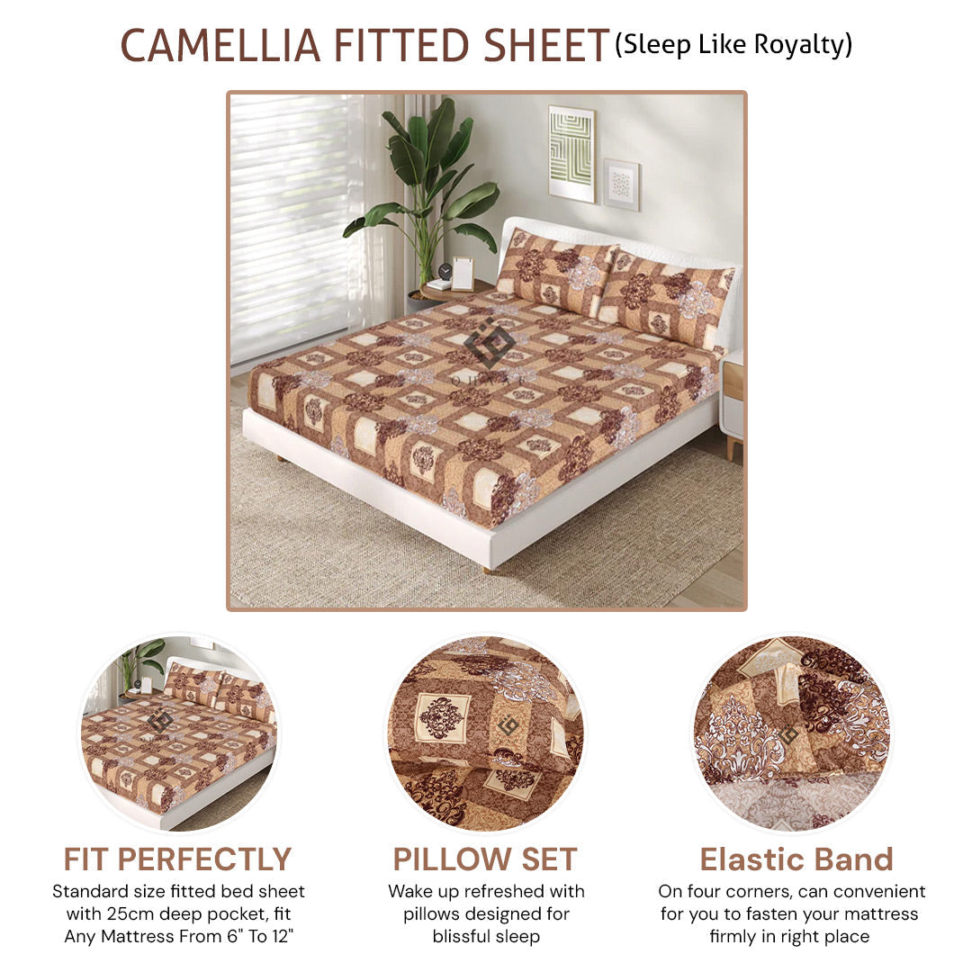 camellia fitted sheet - (premium)