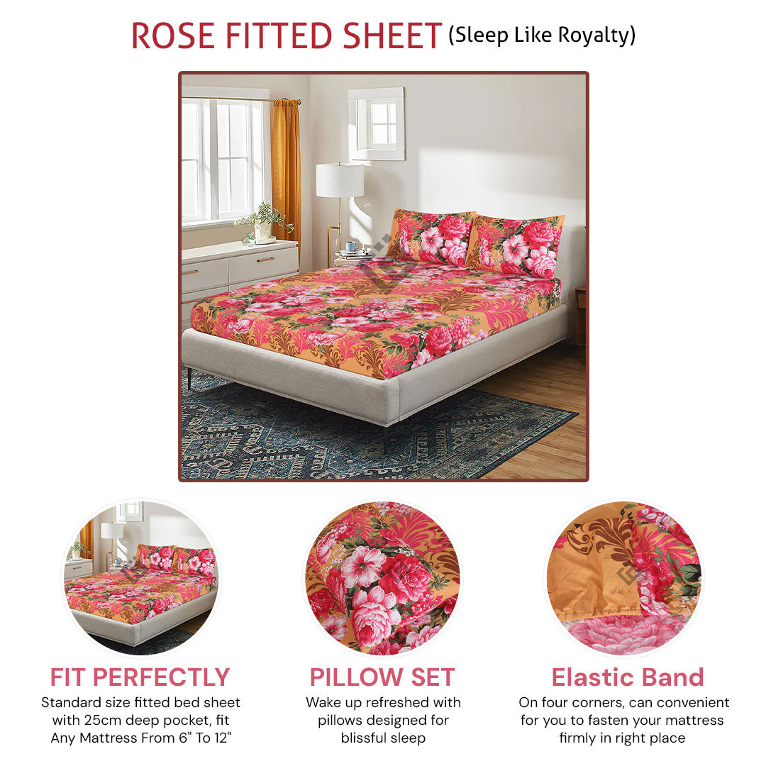 ROSE FITTED SHEET - (PREMIUM)