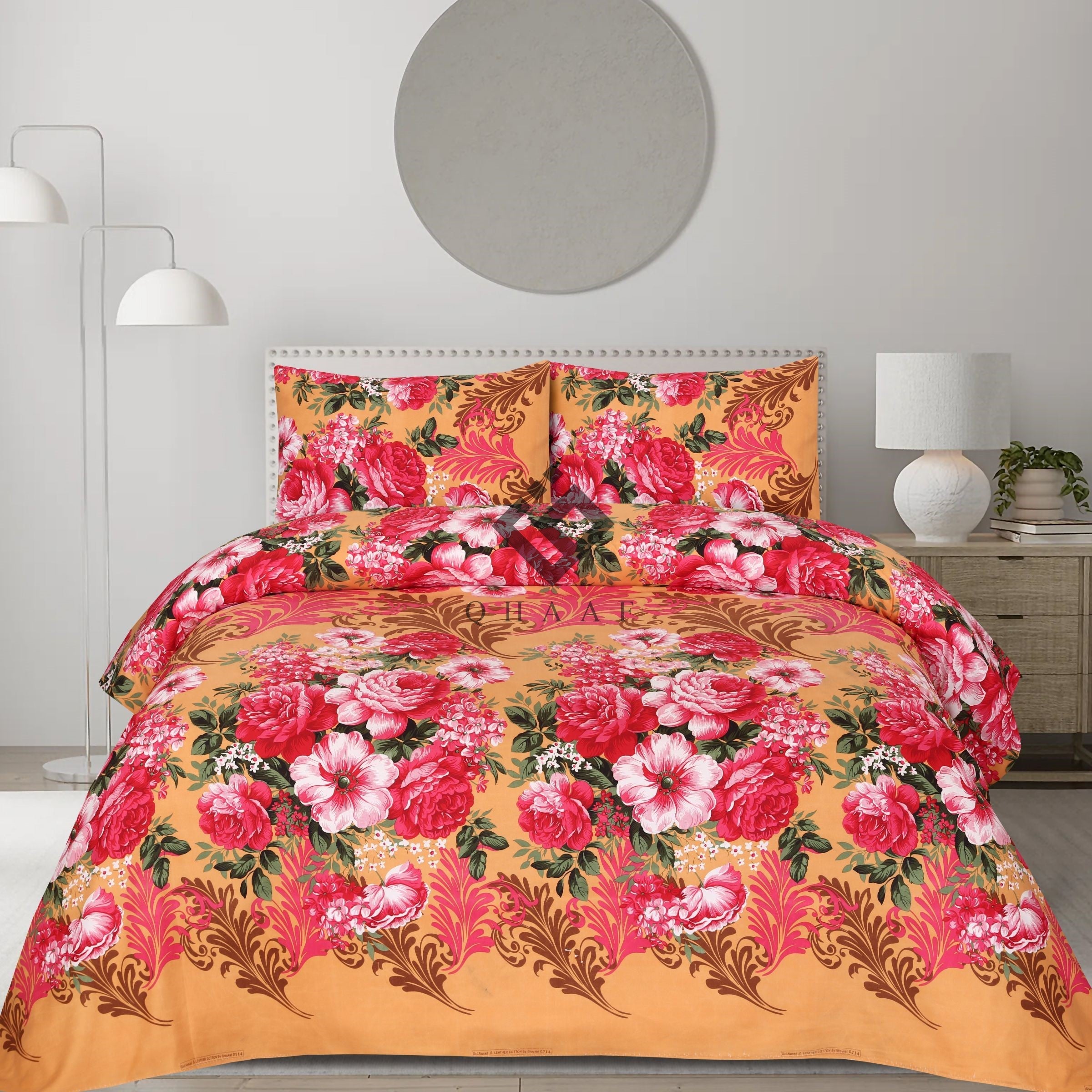 rose bedsheet set - 3 pcs (premium)