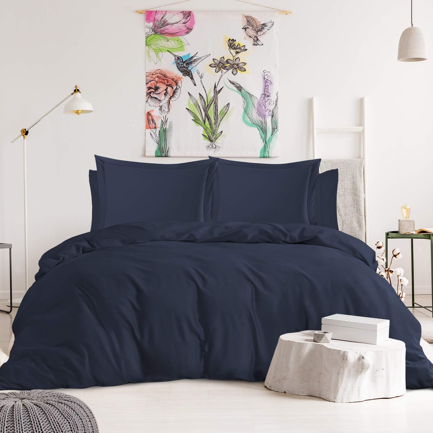 NAVY BLUE DUVET SET - 6 PCS (PREMIUM)