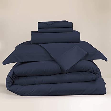 NAVY BLUE DUVET SET - 6 PCS (PREMIUM)