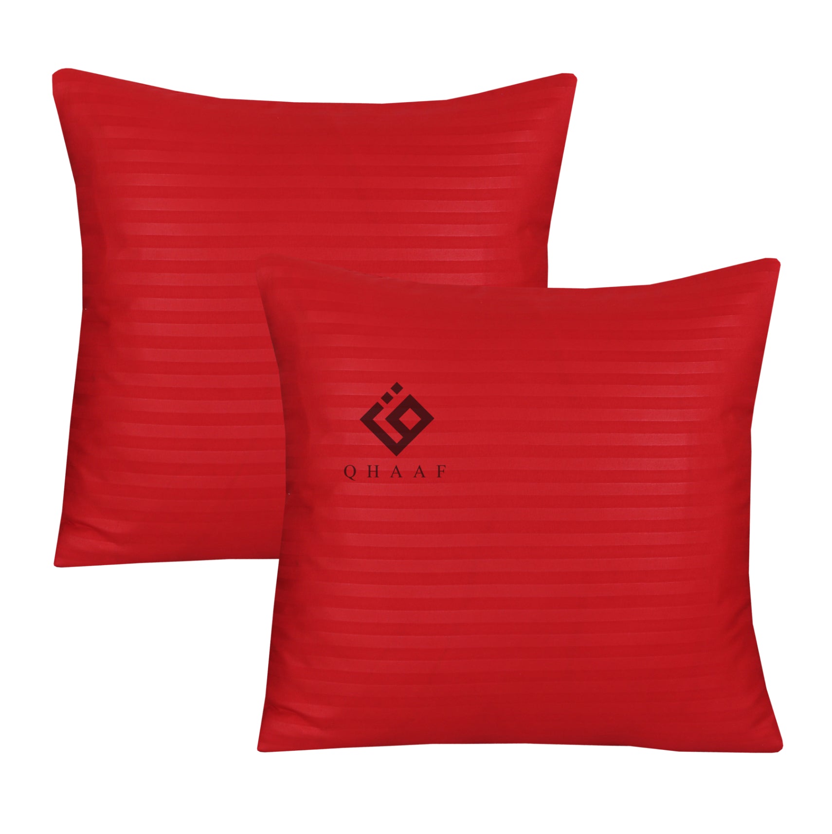 RED SATIN STRIPE CUSHION COVER (PACK OF 2)