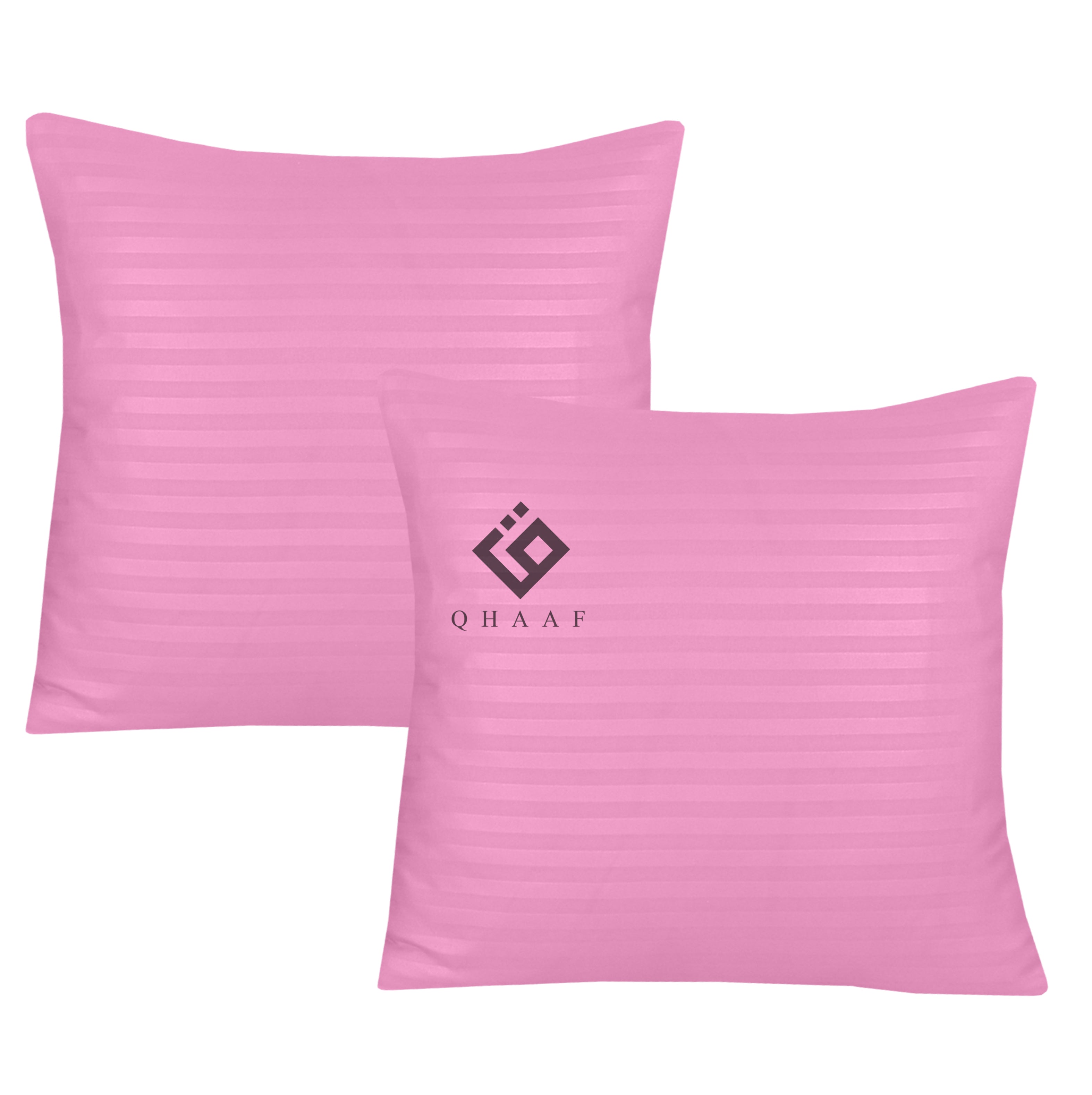 PINK SATIN STRIPE CUSHION COVER (PACK OF 2)