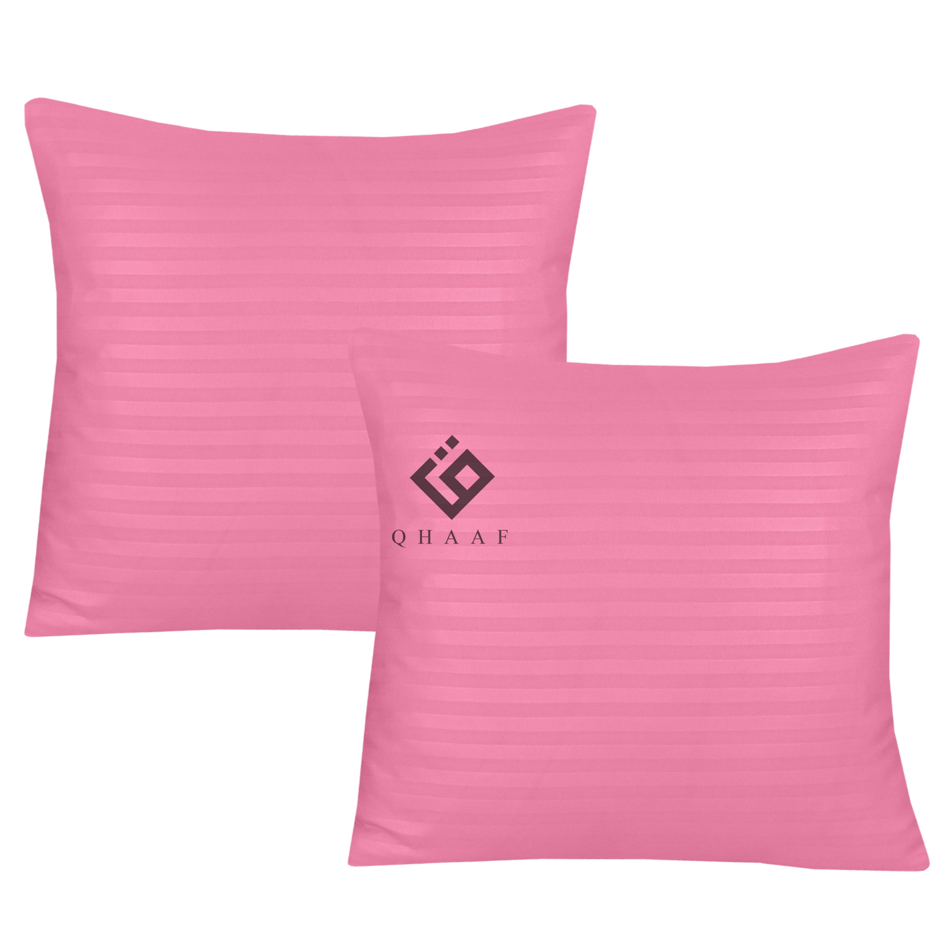 HOT PINK SATIN STRIPE CUSHION COVER (PACK OF 2 )